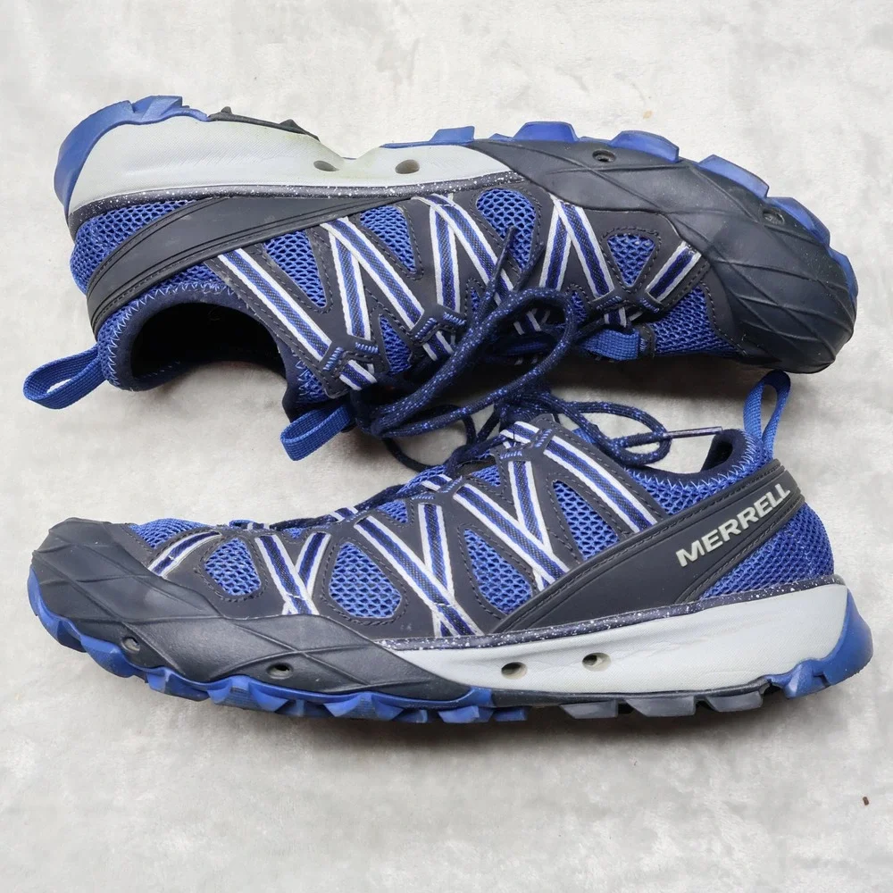 Merrell Mens 12 Hiking Shoes Navy Blue All Out Blaze Aero Sport Mesh Breathable